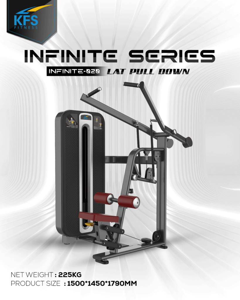 Infinite lat pull down machine selectorized